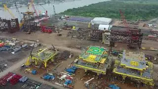 Construcción de plataformas marinas, Pueblo Viejo, México - ULMA Construction [es]