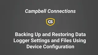 Backing Up and Restoring Data Logger Settings and Files Using Device Configuration
