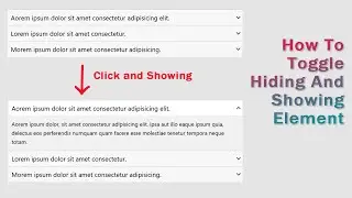 How To Toggle Between Hiding And Showing Element | Toggle Button