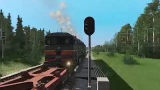 Печорская магистраль.Грузовой поезд в пути...Trainz Railroad Simulator 2022.