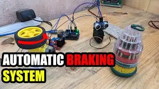 how to make an automatic braking system using an ultrasonic sensor and arduino uno.