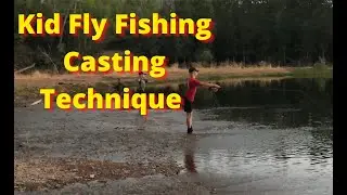 Little Man Fly Fishing Casting Practice. 