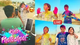 😍 Holi Special Kids Photoshoot | Vlog And Live Photoshoot Poses For Holi 2021 | Mobile Photography