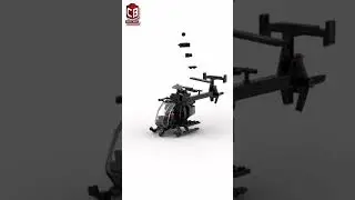 LEGO MH-6 LITTLE BIRD by @Brickaholic  Satisfying Building Animation #shorts #crixbrix