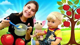 Eğitici video. Ayşe, Gül ve Loli elma toplayıp komposto yapıyorlar. Yemek tarifi!