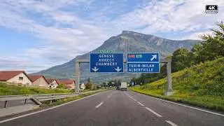 France Highway Drive 4K | Grenoble to Annecy via A41: Stunning French Alps Scenic Drive
