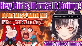 Shiori Trying To Mess with Liz and Kiara Using Male Voice Changer