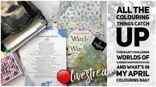 LIVESTREAM | Whats in my Colouring Bag - April, JB Package | March Makes & Checklist Challenge