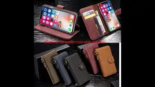 Cowhide Leather Case for iPhone Stand / Card Holder Cases Solid Colored Protective Cover Shell