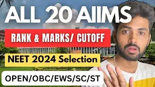 ALL 20 AIIMS Expected Cutoff & Rank🎯| NEET 2024