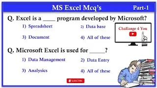 Top 50 MS Excel MCQ Question and Answers | Microsoft Office | MS Office Mcq