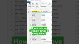 How to remove column in power bi 
