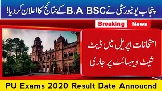 Good News | Punjab University BA/BSc Exams 2020 Result Date Annoucnd | PU Exams 2021