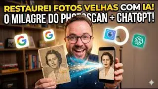 COMO RESTAURAR FOTOS ANTIGAS COM IA (O Milagre do PhotoScan + ChatGPT!)