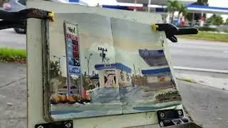 Gas Station Urban Sketch
