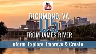 Richmond Virginia Skyline sunset from the James River