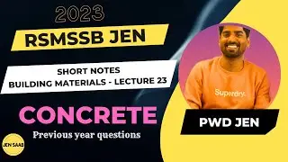 #CONCRETE (#Previousyearquestions)| #BuildingMaterial |#RSMSSBJE | #SSCJE | #CivilEngineering Tricks