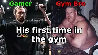 Skinny gamer starts lifting