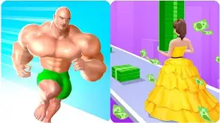 Max Levels gameplay Money Run 3D Vs Muscle Rush 3D  🍓🍓❤️💔 Gameplay DF34