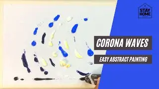 How to Paint Corona Waves/Easy Abstract Acrylic Painting for Beginners/Art Therapy/#10