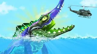 ОГРОМНЫЙ МОЗАЗАВР НАПАДАЕТ НА ВЕРТОЛЁТЫ | Hungry Shark World