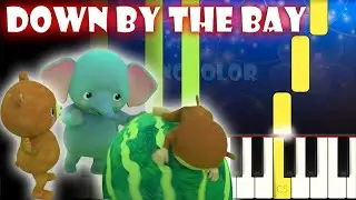 Down By The Bay - Cocomelon Nursery Rhymes | Piano Tutorial | Karaoke