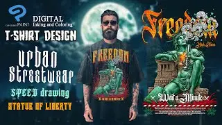 URBAN STREETWEAR T-shirt design - SPEED DRAWING - (clip studio) #tshirtdesign #streetwear #drawing