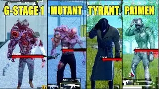 PUBG Mobile All Zombie Boss Comparison Update 0.13.0 (Tyrant, G-stage 1, Paimen & Mutant)