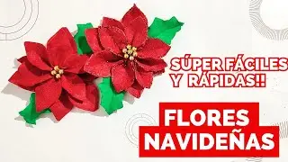 Como hacer FLORES NAVIDEÑAS FÁCIL Y RÁPIDO con Fieltro!!