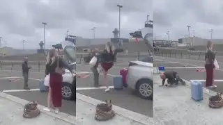 Karen Kicks Taxi Driver