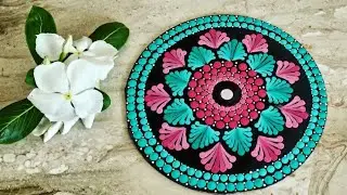 EASY Dot mandala painting for beginner||How to draw dot mandala on mdf||EASY Home decor idea||DIY