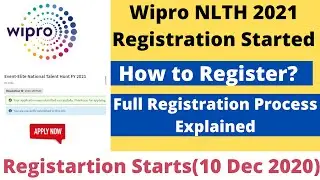 Wipro Nlth Registration 2021 . Apply Now Full Registration Process Explained 