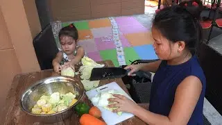 Fatima and Maria Prepare the Vegetables for my Chicken Wing Corn Soup