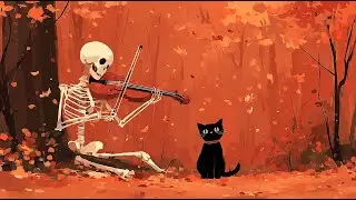 Bones & Strings 💀 Halloween Lofi ~ Cozy Violin Beats for Study, Reading & Midnight Calm 🌙