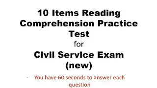 Reading Comprehension Practice Test 10 Items | Civil Service Exam Reviewer