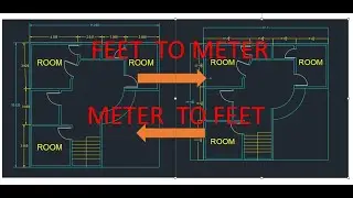 How to convert autocad drawing meter to feet and feet to meter