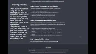 How to Get GPTChat to Print print out in Markdown (Rich Text)