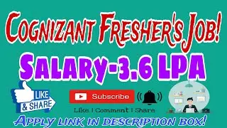Cognizant Off Campus 2024  Recruiting for Freshers  Salary  up to 3 6