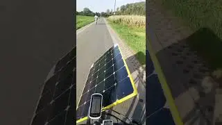 Solarbike riding with tilted PV panels