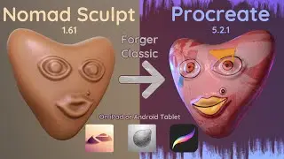 Nomad Sculpt 1.61 to Procreate 5.2.1 on the iPad directly Using Forger Classic