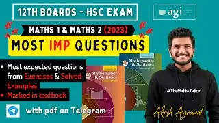 Most Important Questions for Maths 1 & 2 | HSC Commerce 2023 | 12th Board Exam 2023 | Akash Agrawal