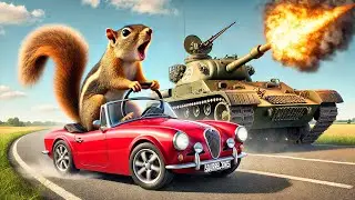 Squirrel Had To Battle a TANK?! - Squirrel With A Gun