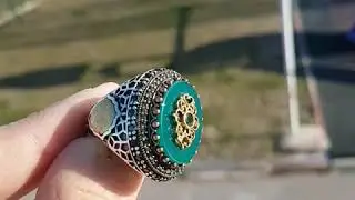 Купить перстень мужской серебро Агат зеленый натуральный оригинальный