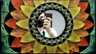 Mandala string art sunflower box thread tensioned string art