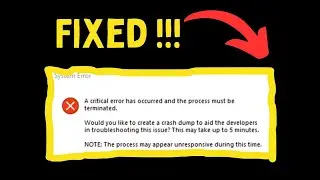 Fix Valorant error A Critical Error Has Occurred and Process Must Be Terminated
