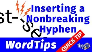 Inserting a Nonbreaking Hyphen