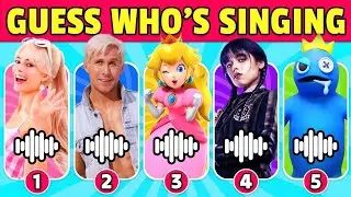 Guess Who's SINGING...! 🎤✅🔊 Barbie, Rainbow Friends, Mario, Wednesday, Skibidi Toilet