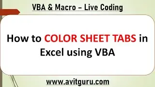 How to COLOR SHEET TABS in Excel using VBA