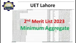 UET Lahore 2nd merit list 2023 Minimum Aggregate | UET Admission 2023 | Education News