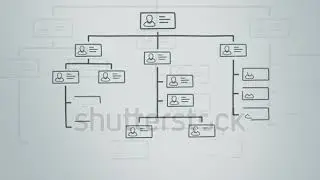 animation of a company organization chart on a whiteboard. hand drawn style